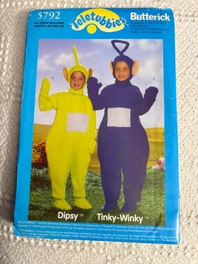 Butterick Pattern 5792 for Children’s Teletubbies Costumes, Dipsy & Tinky-Winky
